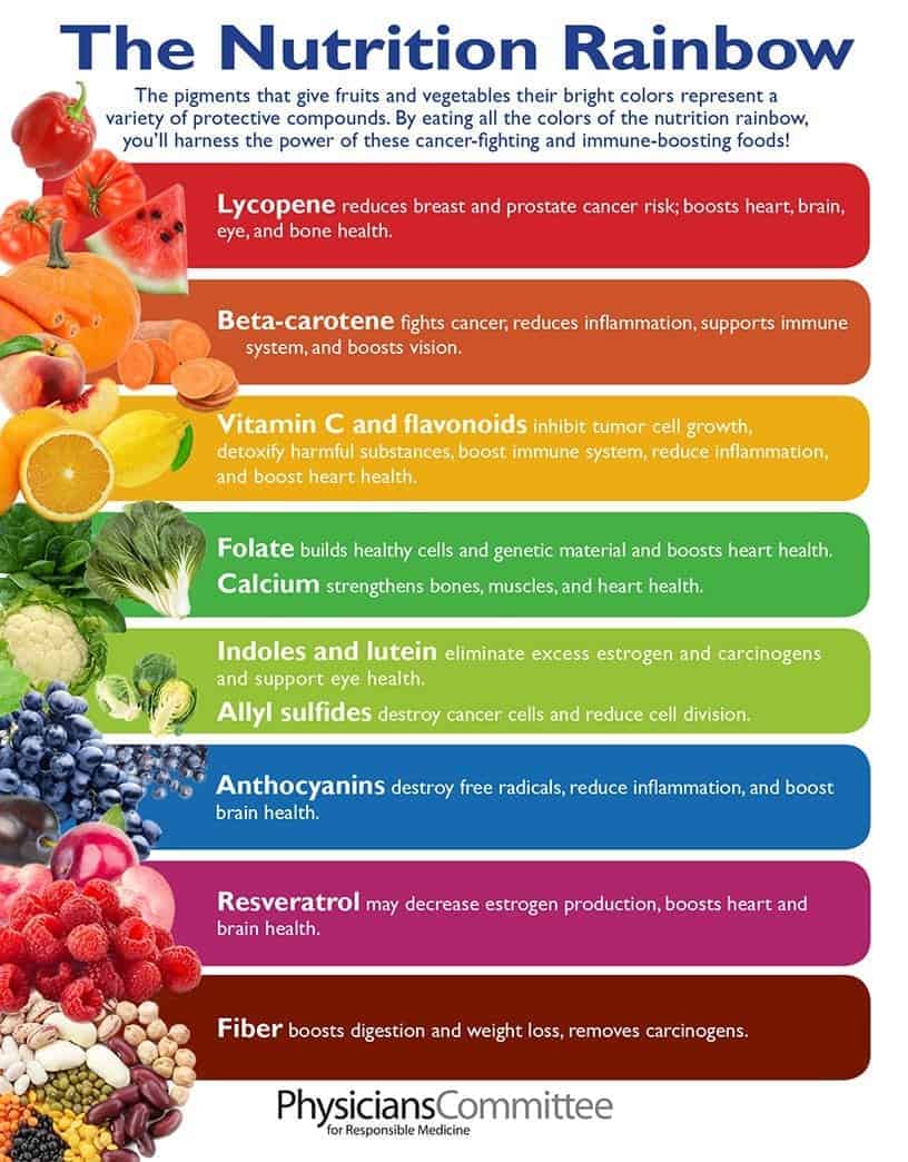nutrition rainbow fruits vegetables vitamins minerals plants nutrifusion infographic